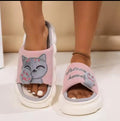 Tewgy Linen Casual Slippers, Comfortable and Cute Cat Design Slippers Suitable for Daily Use.